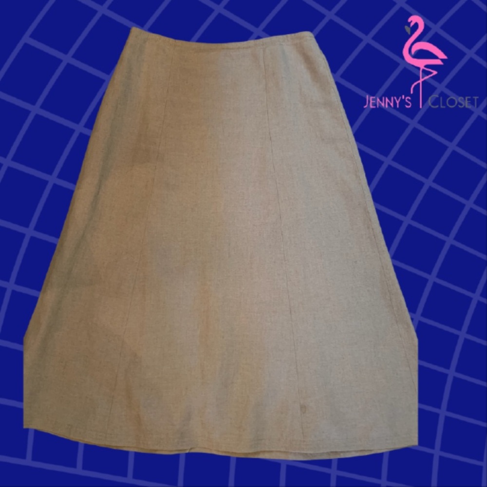 Talbots, Size 6, Tan Linen Skirt